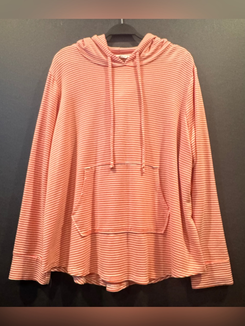 Workshop Republic Striped Plush Knit Tunic Hoodie 2X
